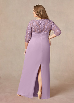Azazie Joan Mother of the Bride Dresses Wisteria Sheath V-Neck Lace Chiffon Dress image7