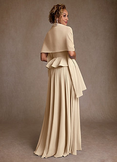 Azazie Josabeth Mother of the Bride Dresses Champagne A-Line Pleated Chiffon Dress image3