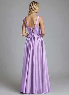 Azazie Delmie Bridesmaid Dresses Lilac A-Line Corset Stretch Satin Dress image2
