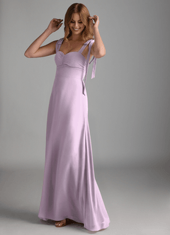 Azazie Lizet Bridesmaid Dresses Frosted Lilac A-Line Sweetheart Neckline Chiffon Dress image1