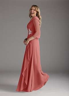 Azazie Jaycee Abiti per la Madre della Sposa Abito A-Line in Chiffon Rosa Antica image3