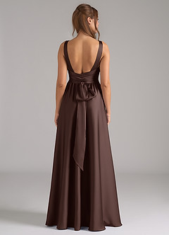 Azazie Kora Vente finale Robe Trapèze en Satin extensible Plissée Dusty Blue image5