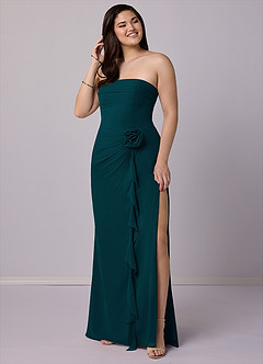 Barbie ♥ Azazie Bridesmaid Dresses Pine Sheath Strapless Chiffon Convertible Dress image7