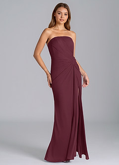 Azazie Mariya Vestidos de madrinha de casamento Vestido Cabernet de Malha de sereia com Sem alças image3