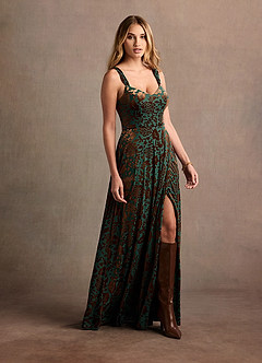 Helena Teal Multi Maxi Dress image4