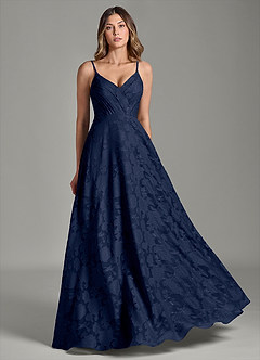 Azazie Amani Brudepigekjoler En streg Plisseret Blomsterudbrændthed Gulv-længde Kjole image5