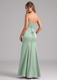 Azazie Ximena Bridesmaid Dresses Agave Mermaid Corset Stretch Satin Convertible Dress image2