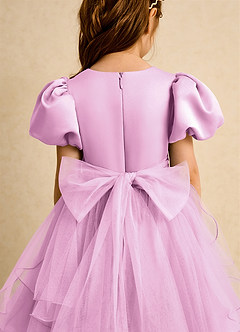 Azazie Cocoa Flower Girl Dresses Candy Pink Ball-Gown Pleated Tulle Dress image9