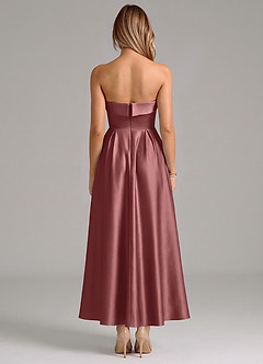 Azazie Lucienne Suknie dla druhen Linia A Pofałdowany Satyna elastyczna Długość kostki Sukienka image6