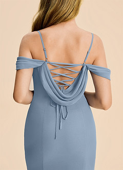 Azazie Nira Junior Dusty Blue Mermaid Ruched Chiffon Dress image7