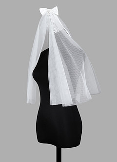 front Bow Split Elbow Length Veil