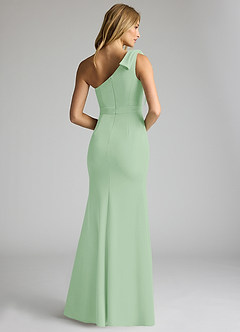 Azazie Rinna Bridesmaid Dresses Dusty Sage Mermaid One Shoulder Stretch Crepe Dress image2
