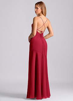 Azazie Grata Bridesmaid Dresses Scarlet Mermaid Pleated Chiffon Dress image2