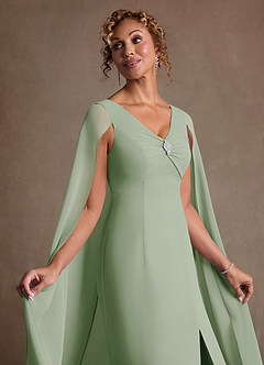 Azazie Boudica Suknie dla Matki Panny Młodej Linia A Pofałdowany Szyfon Długość podłogi Sukienka image5