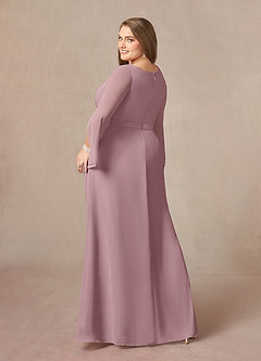 Azazie Belinda Mother of the Bride Dresses Dusty Rose A-Line V-Neck Pleated Chiffon Dress image9