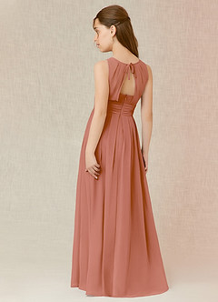 Azazie Bibiane Junior MAI TAI A-Line Pleated Chiffon Dress image9