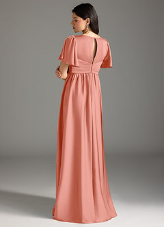 Azazie Verna Maternity Bridesmaid Dresses A-Line Ruched Stretch Satin Floor-Length Dress image2