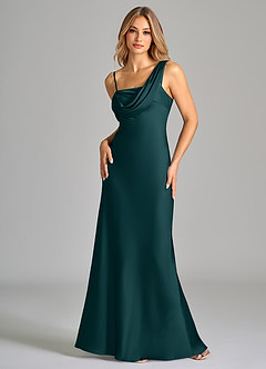 Azazie Celina Brautjungfernkleider Etui Schulterfrei Stretch-Satin Kleid Kiefer image3