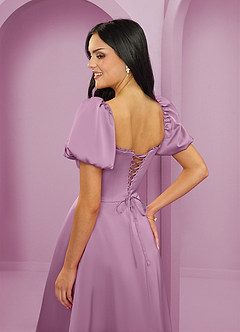 Barbie ♥ Azazie Bridesmaid Dresses Wisteria A-Line Ruched Stretch Satin Dress image6