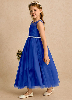 Azazie Heidi Flower Girl Klänningar Klänning A-linje i Tyll Plisserad image5