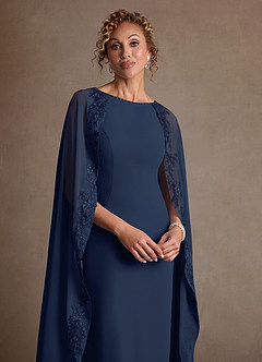 Azazie Artemisia Klänningar till brudens mor Klä Tubklänning i Chiffong Spets Mörk Marinblå image6