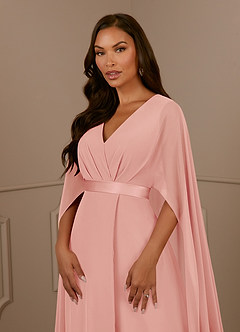 Azazie Isa Mother of the Bride Dresses Rosette A-Line V-Neck Pleated Chiffon Dress image5