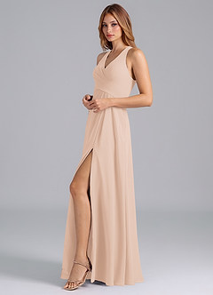 Azazie Dorota Bridesmaid Dresses English Rose A-Line Pleated Chiffon Dress image5