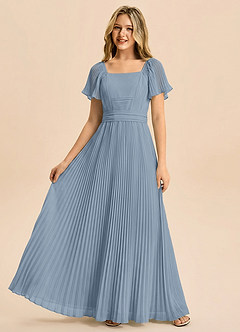 Azazie Lyra Junior Klä av A-Line i Chiffong Plisserad image3