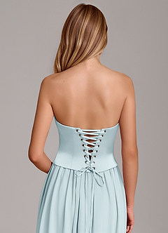 Azazie Cadence Brautjungfernkleider Wandelbar A-Linie Korsett Stretch-Satin Kleid Nebel image6