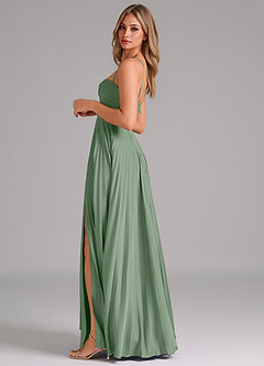 Azazie Akiko Bridesmaid Dresses Matcha A-Line Sweetheart Neckline Stretch Satin Dress image7