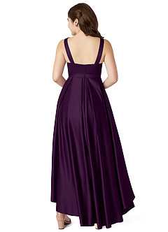 Azazie Inaya Junior A-Linie Gürtel/Schärpe Stretch-Satin Kleid Traube image2
