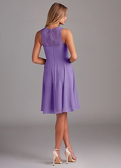 Azazie Vina Bridesmaid Dresses Tahiti A-Line Lace Chiffon Dress image2