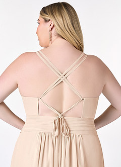 Azazie Farren Bridesmaid Dresses White Alabaster A-Line Pleated Chiffon Convertible Dress image13