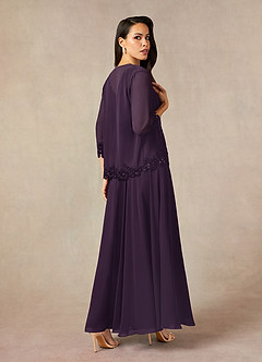 Azazie Devana Mother of the Bride Dresses Plum A-Line Sequins Chiffon Dress image2