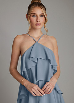 Azazie Deena Brautjungfernkleider Eine Linie Gestreift Chiffon Kleid Zwielichtviolett image3