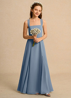 Azazie Tater Junior Formal Flower Girl Klänningar Klä A-Line i Chiffong Plisserad image4