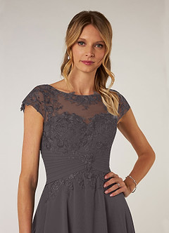 Azazie Shonda Kleider für die Brautmutter Spitze Chiffon Kleid Stahlgrau image6