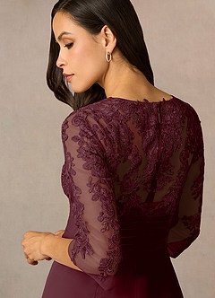 Azazie Poe Mother of the Bride Dresses Cabernet Sheath Lace Dress image5