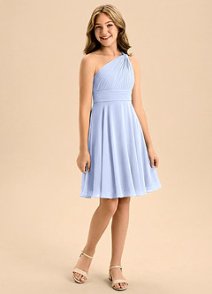 Azazie Charlize Junior Jurk van Chiffon met A-Lijn Geplooid Ijs image3