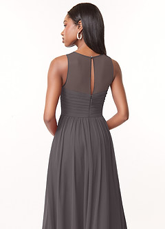 Azazie Nina Bridesmaid Dresses A-Line Pleated Chiffon Floor-Length Dress image4