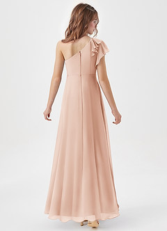 Azazie Arabella Junior English Rose A-Line Ruched Chiffon Dress image6