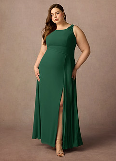 Azazie Galvan Mother of the Bride Dresses Dark Green A-Line Sequins Chiffon Dress image6