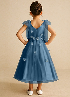 Azazie Minia Jurken voor bloemenmeisjes A-Lijn Jurk van Mat Satijn Boog Bermuda image6