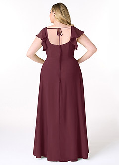 Azazie Bondi Bridesmaid Dresses Cabernet A-Line Ruffled Chiffon Dress image8