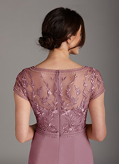 Azazie Silvia Mother of the Bride Dresses Vintage Mauve A-Line Lace Chiffon Dress image4