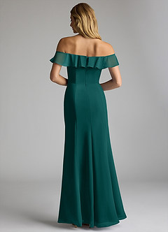 Azazie Sophie Bridesmaid Dresses Peacock A-Line Off the Shoulder Chiffon Convertible Dress image4