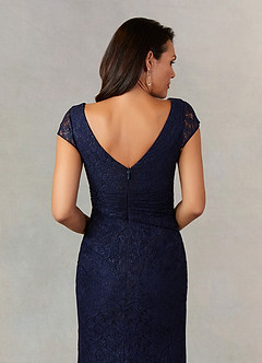 Upstudio Clifton Vendita Finale Abito Sirena in Pizzo Plissettato Marino Scuro image6