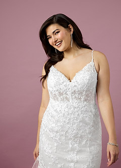 Barbie ♥ Azazie Wedding Dresses Diamond White Mermaid Sequins Tulle Dress image11