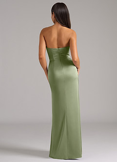 Azazie Marla Bridesmaid Dresses Pistachio Sheath Strapless Stretch Satin Convertible Dress image6