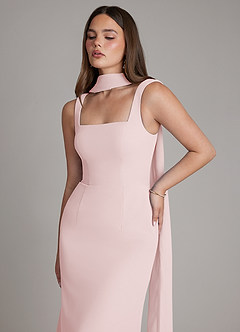 Azazie Katya Bridesmaid Dresses Blushing Pink Mermaid Square Neckline Chiffon Convertible Dress image2